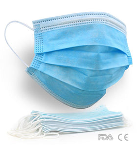 100 PCS Blue 3-Ply Disposable Face Mask